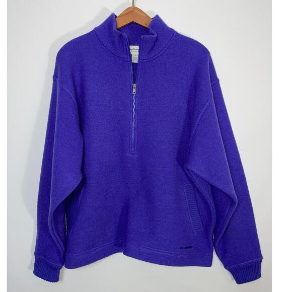 Vintage Patagonia Purple 100% Wool Jacket - Size L - Hong Kong Made - STY51199 - Picture 1 of 12